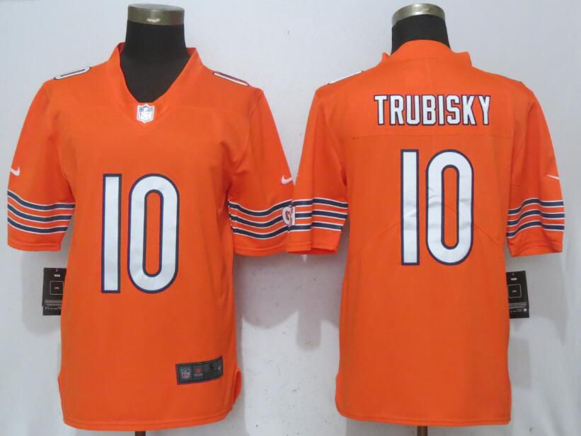 Men Chicago Bears #10 Trubisky Orange Vapor Untouchable Nike Limited Player NFL Jerseys->->NFL Jersey